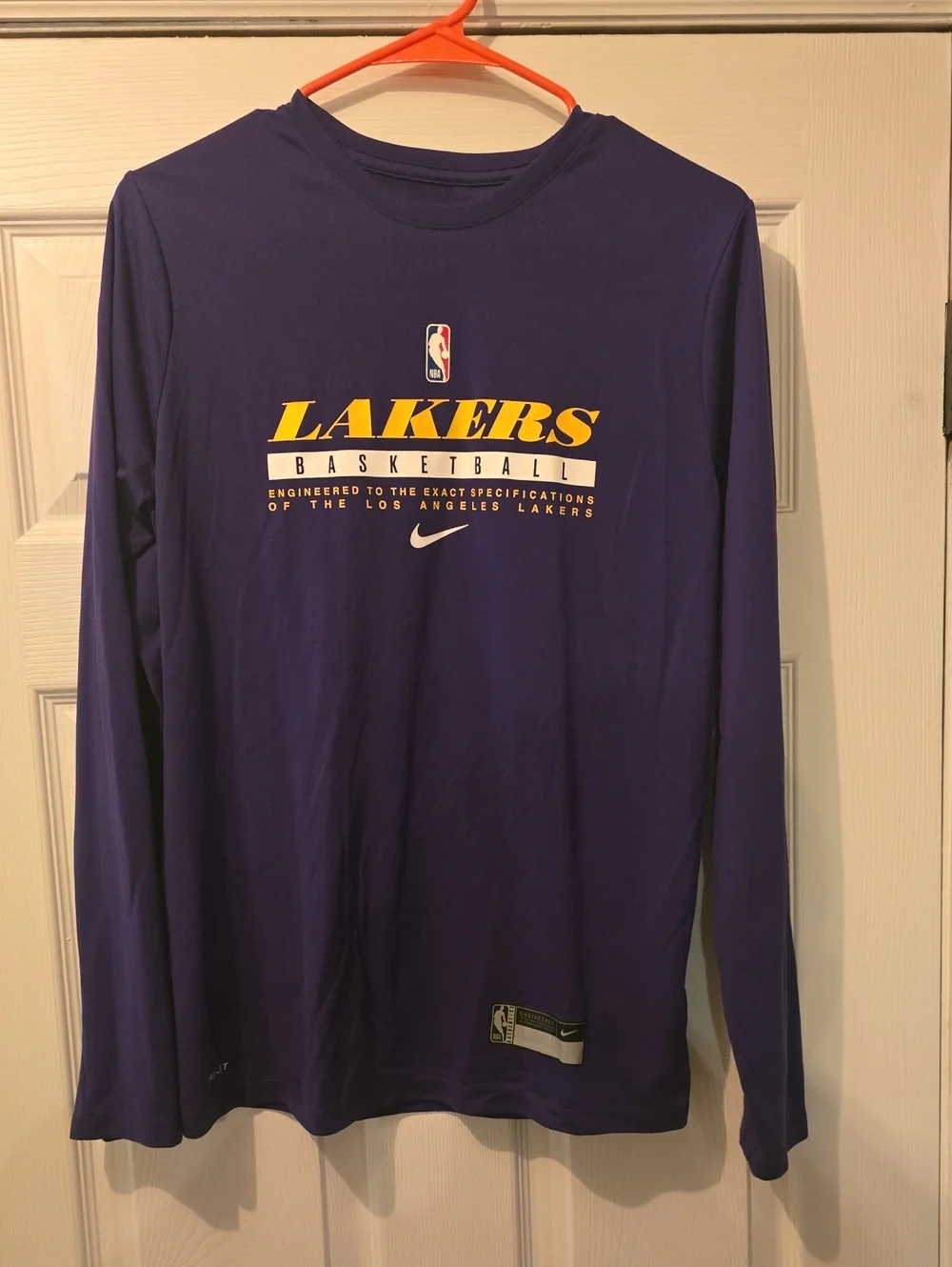 Nike Purple Lakers Long Sleeve Tee with Yellow Logo